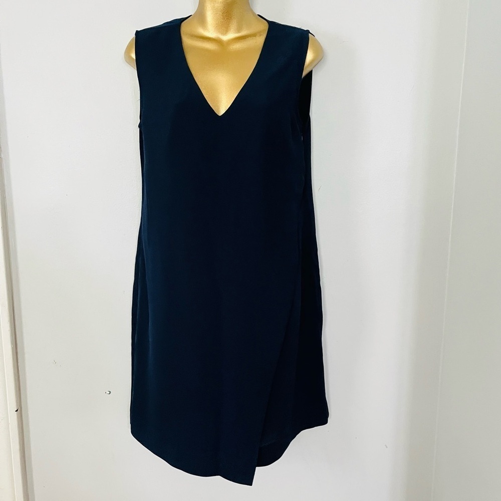 J.Crew Asymmetrical Navy Sheath Dress – Elegant Work Holiday – Size 4